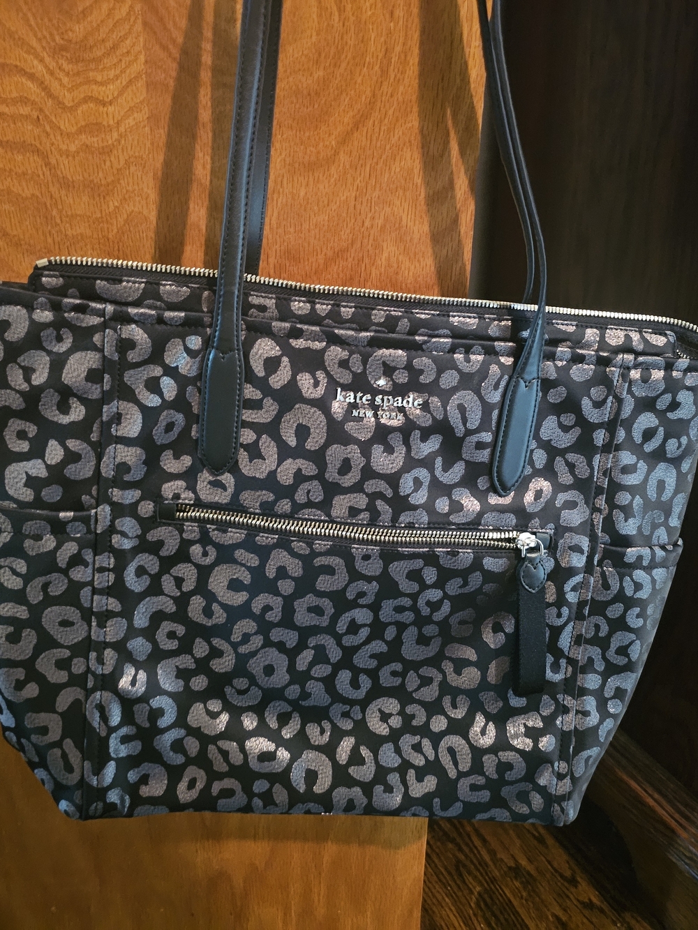 Kate Spade New York Metallic Leopard Large Tote Bag NWOT